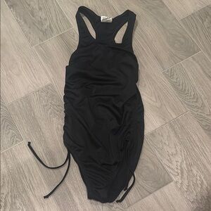 Random Hearts Girls Black Swimsuit Size 12